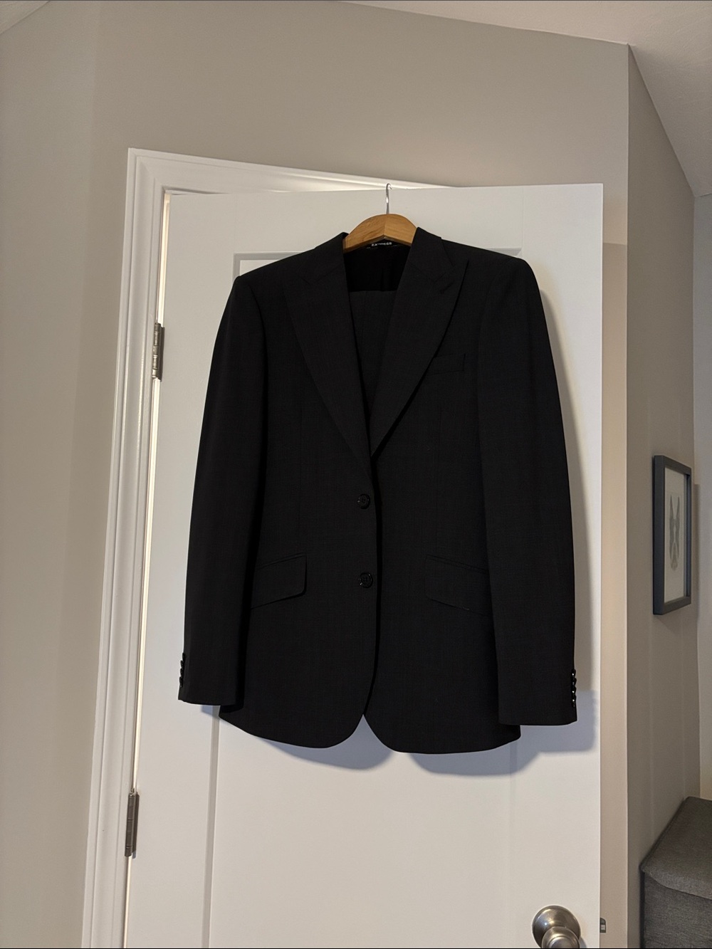 Express Men's dark gray Two-Button Suit Jacket